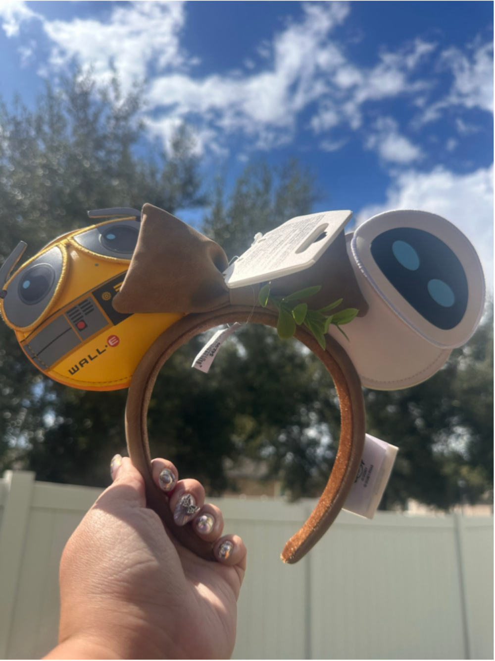 BNWT Disney Parks Pixar WALL•E and EVE Minnie Mouse Headband Ears Adult Size